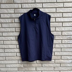 FootJoy Navy Quarter-Zip Sleeveless Golf Vest Sz 2XL